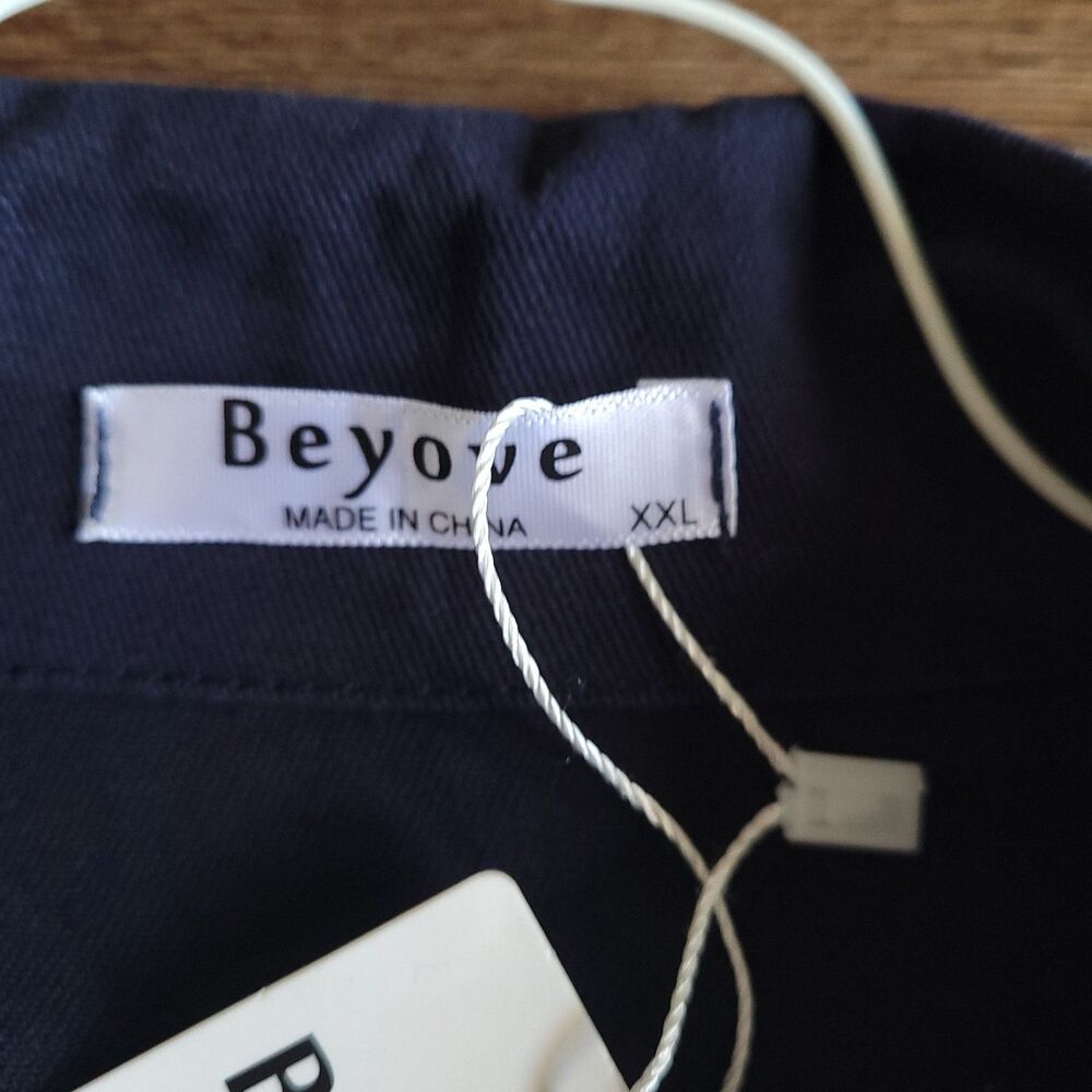 Utility Vest Womens 2XL Beyove Navy Pockets Snap Zip Front Anorak NEW FLAW - Picture 12 of 14